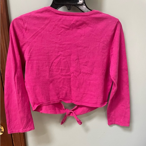 NicKnits By Nicole Miller Pink Silk Blend Vintage Midriff Shrug Top Medium - Picture 5 of 9